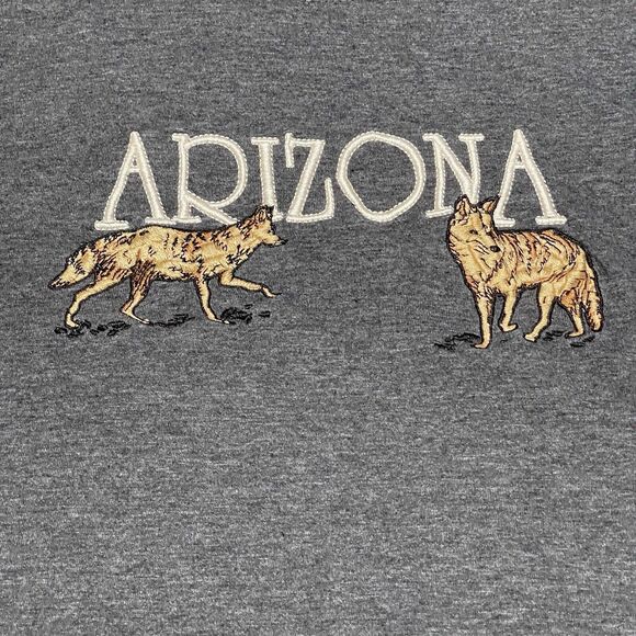 Arizona Coyotes T Shirt Mens XL Charcoal Gray Embroidered Front Graphics - Picture 2 of 8